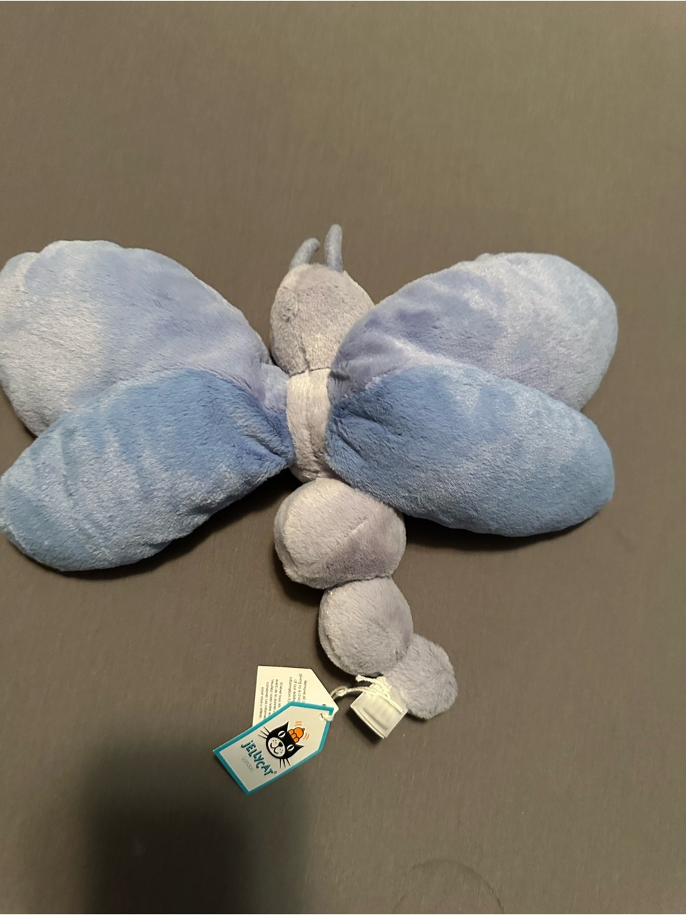 Retired Rare Jellycat Bluebell Plush Butterfly - Soft Blue Plush - Picture 3 of 4